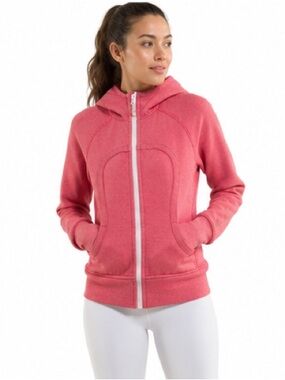 Red Hooded Full-Zip Jacket